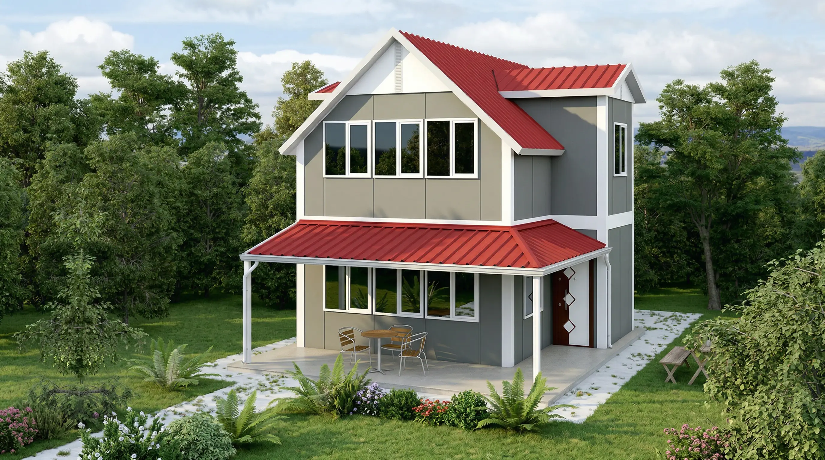 101 m² İki Katlı Prefabrik Ev Fiyatları