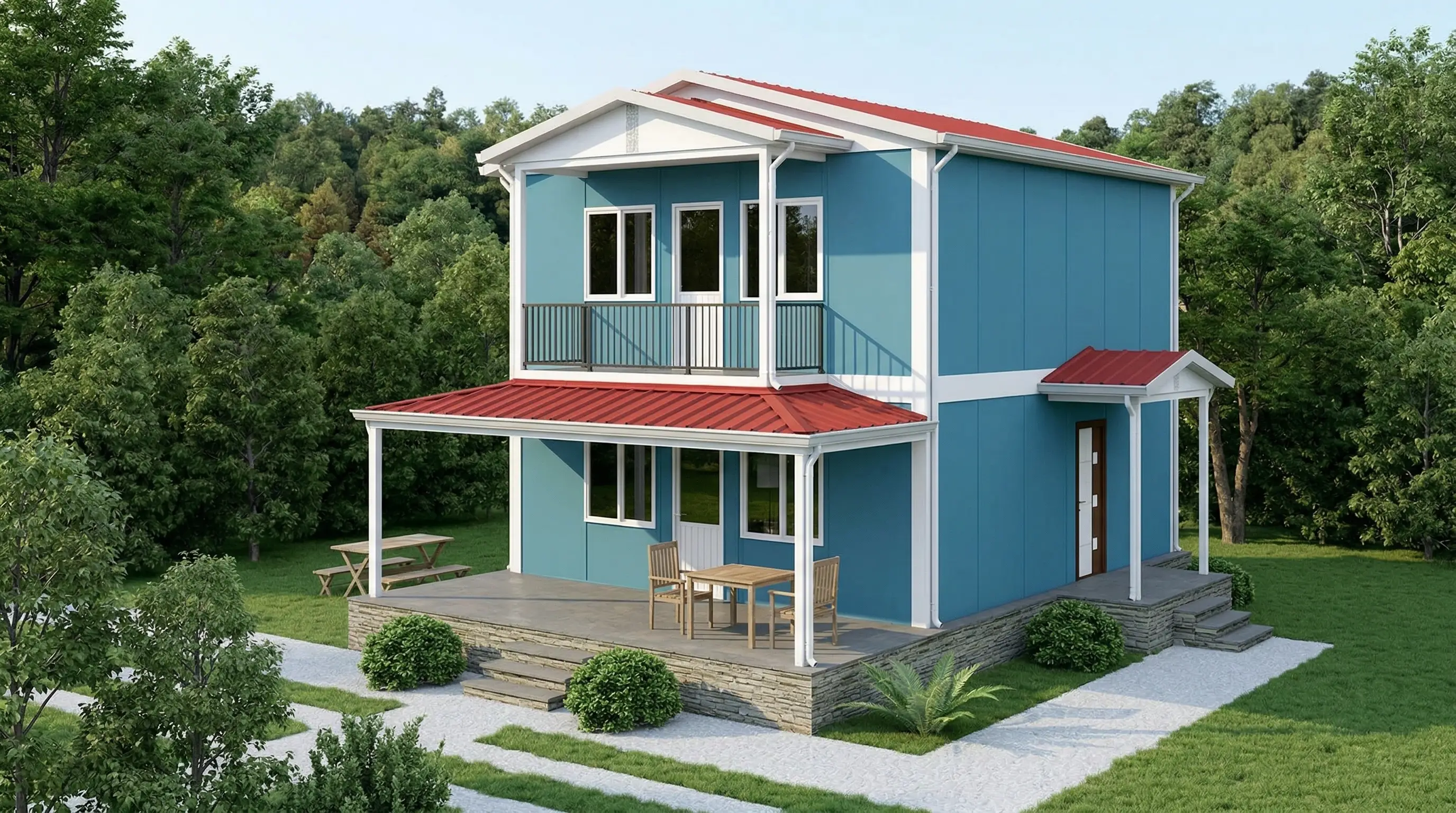 124 m² İki Katlı Prefabrik Ev Fiyatları